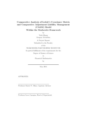Comparative Analysis of Ledoit's Covariance Matrix and Comparative Adjustment Liability Management (CALM) Model Within the Markowitz Framework  Miniatura