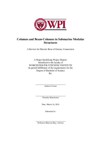 Student Work  Columns and Beam Columns in Submarine Modular 