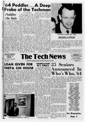 Tech News Volume 54, Issue 15, February 20, 1964 miniatura