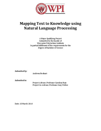 Mapping Text to Knowledge using Natural Language Processing thumbnail