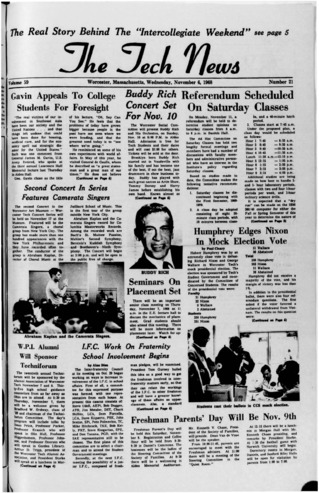 Tech News Volume 59, Issue 21, November 6, 1968 thumbnail
