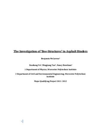 Investigation of 'Bee-Structures' in Asphalt Binders thumbnail