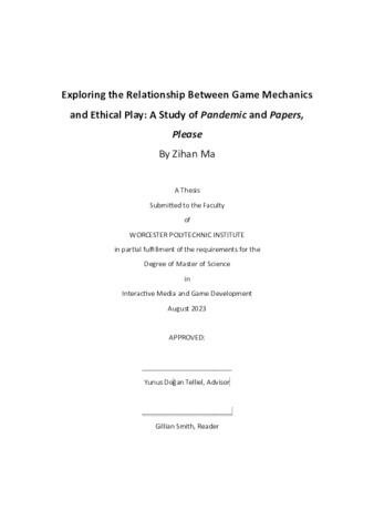 Exploring the Relationship Between Game Mechanics and Ethical Play: A Study of Pandemic and Papers, Please Miniaturansicht