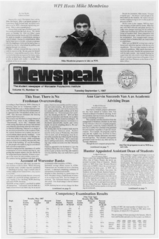 Newspeak Volume 15, Issue 14, September 1, 1987 la vignette