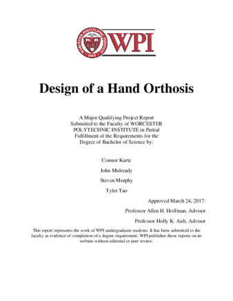 Design of a Hand Orthosis thumbnail