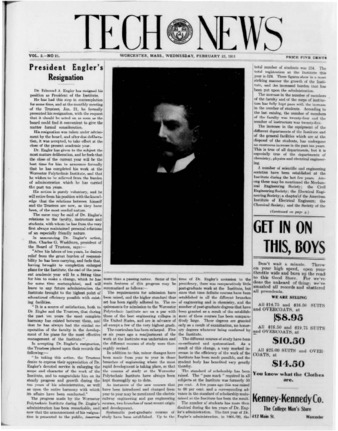 Tech News Volume 2, Issue 21, February 22, 1911 thumbnail