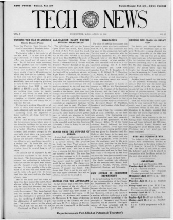 Tech News Volume 9, Issue 27, April 16, 1918 thumbnail