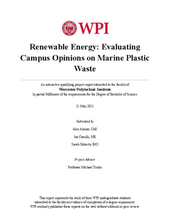 Renewable Energy: Evaluating Campus Opinions on Marine Plastic Waste thumbnail