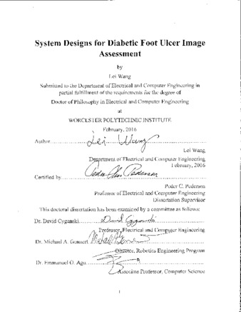 System Designs for Diabetic Foot Ulcer Image Assessment thumbnail