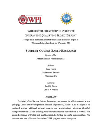 Research on Course-Based Undergraduate Research on Behalf of the NSF thumbnail