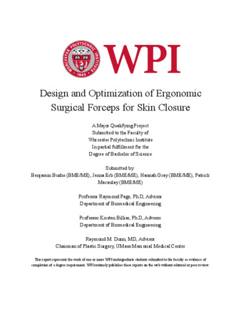Design and Optimization of Ergonomic Forceps for Skin Closure thumbnail