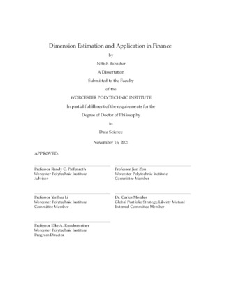 Dimension Estimation and Application in Finance thumbnail