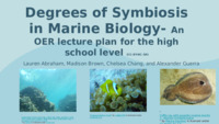 Degrees of Symbiosis in Marine Biology for High School Students la vignette