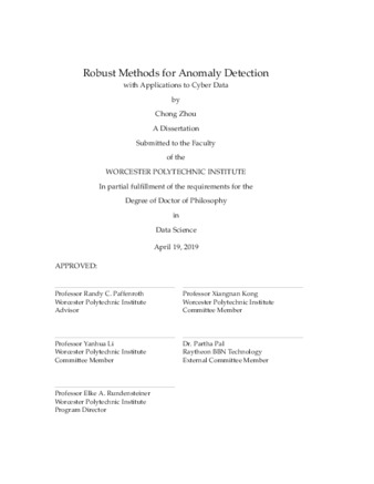 Robust Methods for Anomaly Detection with Applications to Cyber Data thumbnail