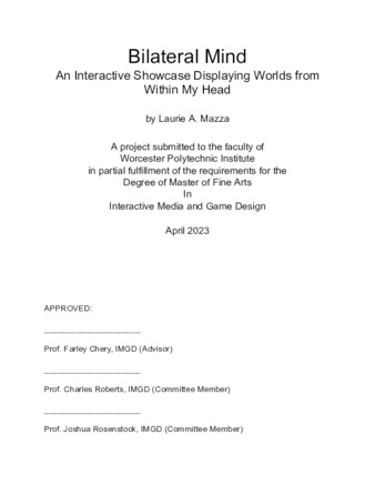 Bilateral Mind: An Interactive Showcase Displaying Worlds from Within My Head 缩图