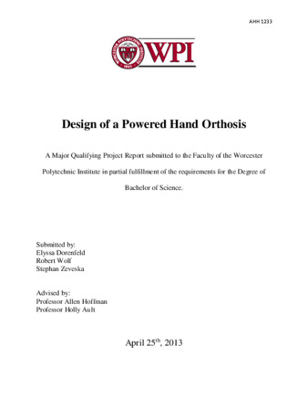 Design of a Powered Hand Orthosis thumbnail