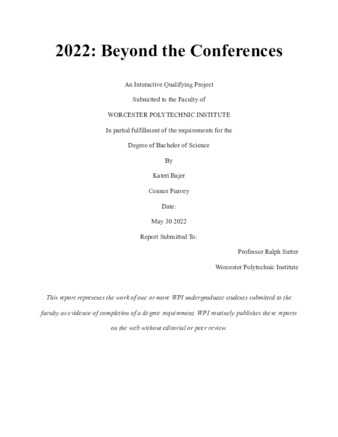 2022: Beyond the Conferences thumbnail