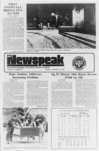 Newspeak Volume 13, Issue 23, November 19, 1985 thumbnail