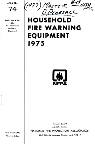 H15: Household Fire Warning Equipment 1975 Miniaturansicht