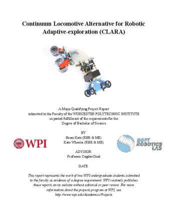 Continuum Locomotive Alternative for Robotic Adaptive-exploration (CLARA) thumbnail