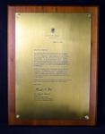 Letter of Congratulations National Small Business Person of the Year Award Plaque Miniaturansicht