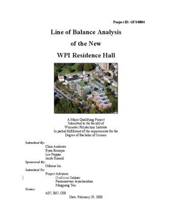Line of Balance Analysis of the New WPI Residence Hall thumbnail