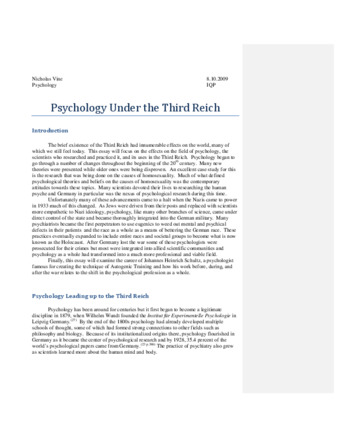 Psychology Under the Third Reich thumbnail