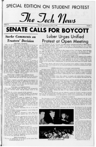 Tech News Volume 58, Issue 1, February 17, 1967 thumbnail