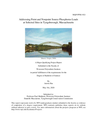 Addressing Point and Nonpoint Source Phosphorus Loads at Selected Sites in Tyngsborough, Massachusetts thumbnail