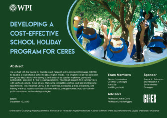Developing a cost-effective school holiday program for CERES thumbnail
