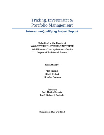 Trading, Investment and Portfolio Management thumbnail