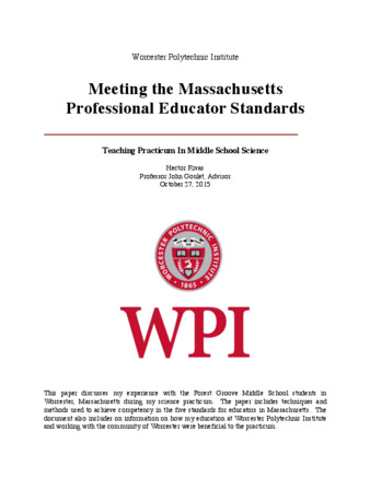 Meeting the Massachusetts Professional educator Standards la vignette